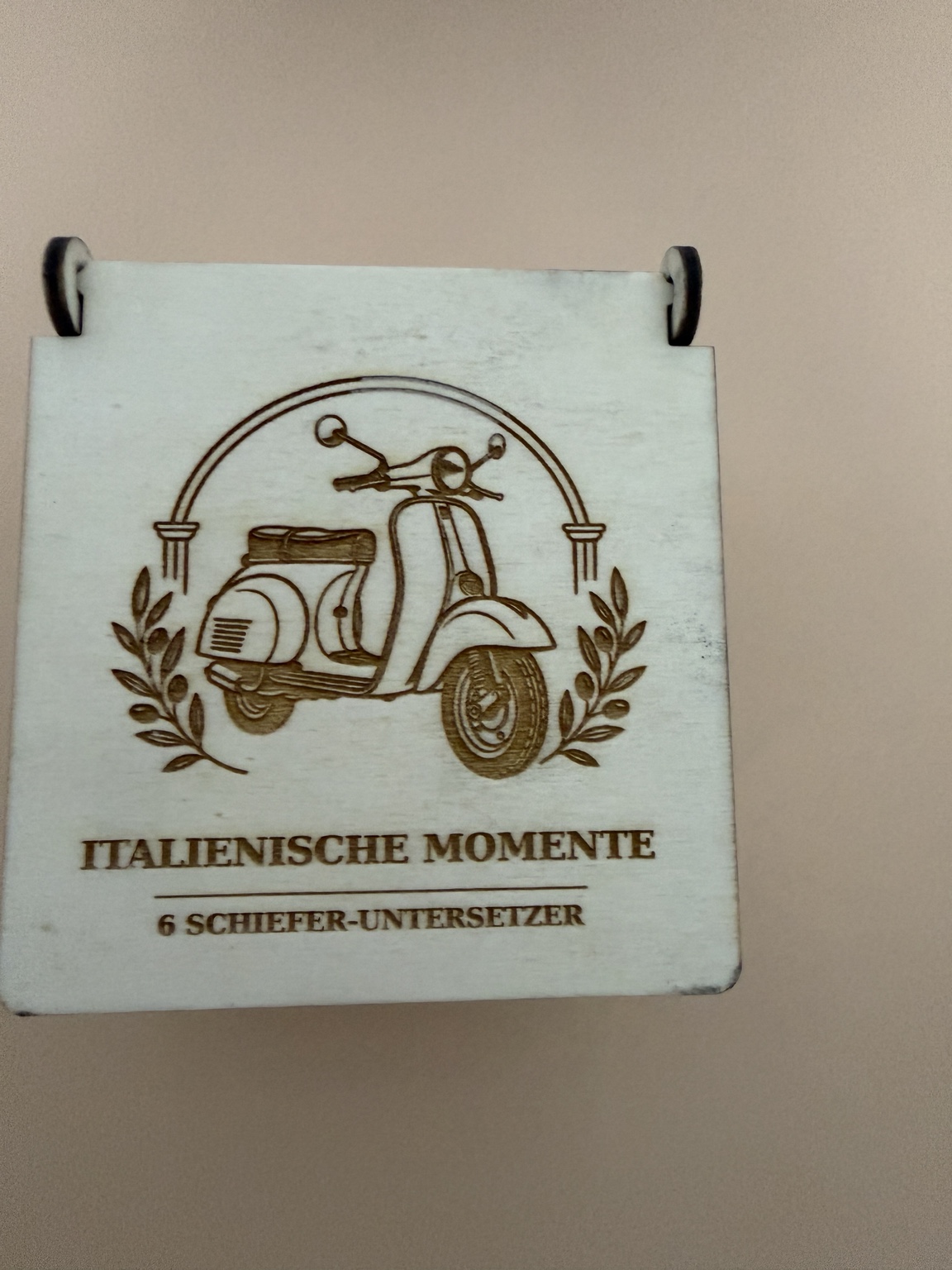 Schieferuntersetzer „Italienische Momente“ – 6er-Set mit Holzbox – Bild 3