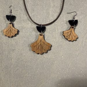 GINKGO, Kette + Ohrringpaar – Originalfoto von LaserMoment Design