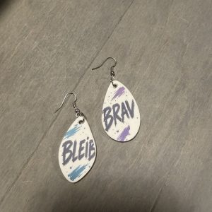 BLEIB / BRAV, Ohrringpaar – Originalfoto von LaserMoment Design