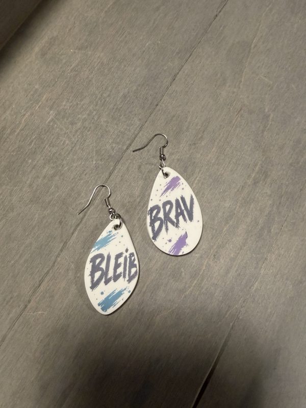 BLEIB / BRAV, Ohrringpaar – Originalfoto von LaserMoment Design